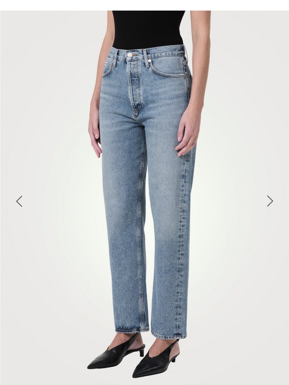 Agolde 90’s Pinch Straight Leg Jeans in Light Blue Wash
